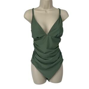 NEW Cupshe Green Ruched Sides Maternity One-Piece Swimsuit XL